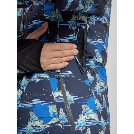 Ski costume female winter, size 44, dark blue color-6