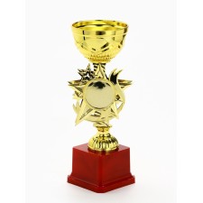 Cup 190, award figure, gold, plastic stand, 22.5 x 9 x 7.5 cm