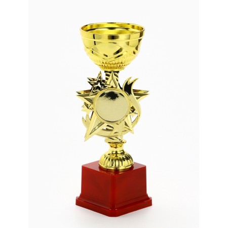 Cup 190, award figure, gold, plastic stand, 22.5 x 9 x 7.5 cm
