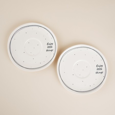 Set of Porcelain SL Home "House", 4 objects: 2 cups 275 ml, 2 saucers d = 15.5 cm, white color-4