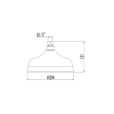 Shower watering can Lemark LM8989C, 204 mm, stationary, round, chromium color-1