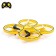 A quadrocopter radio -controlled Drone, backlight, works from the battery, yellow color
