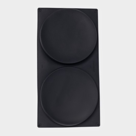 Baking uniform “Biscotto”, silicone, 42.5 × 23.5 × 3 cm, 2 cells (D = 20 cm), black color-4