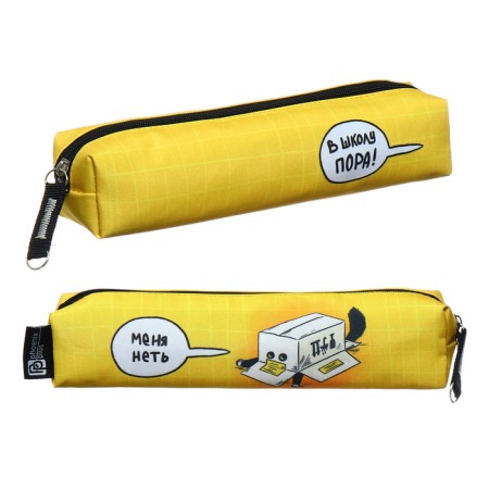 Penal soft, 1 compartment, 45 x 200 x 40 mm, voluminous, microfiber on PVC-Osnov, Phoenix "Cat Bosses"