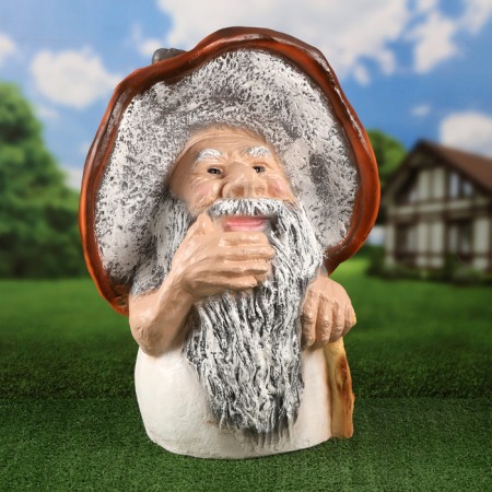 Garden figure "Mushroom old man Borovik" huge 64x46cm-7