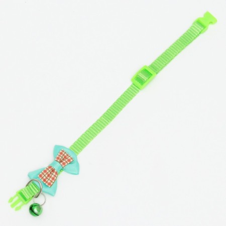 A collar with a bow "style", 33 x 1 cm, green-4