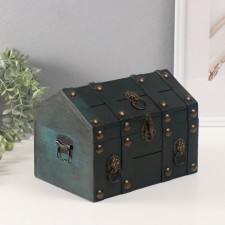 Шкатулка сундук дерево "Леон" зелёный 24х17х18,5 см