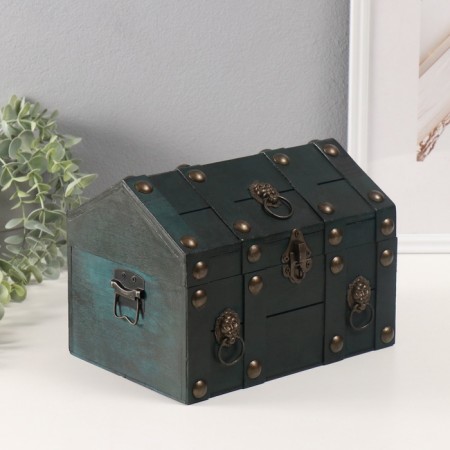 Casket chest "Leon" green 24x17x18.5 cm