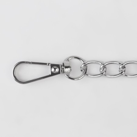 A chain for a bag, with carbines, iron, 9 × 14 mm, 120 cm, silver color-1