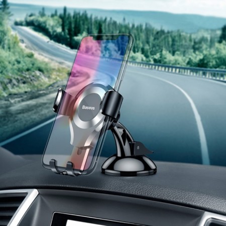 Automobile holder Baseus Osculum Type, 4.0 "6.5", black, on a suction cup-5