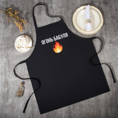 Apron Ethel "Granny Fire" 60x70 cm, 100% cotton, reps 210 g/m2