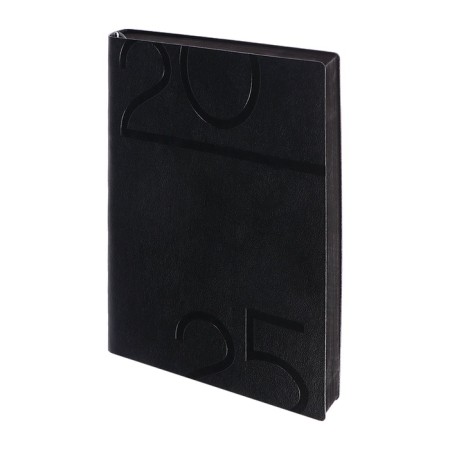 Dated 2025 diary, Escalada, A6+ 176 sheets, soft cover, artificial leather, pancake embossing, tinted block 70 g/m2, black-1