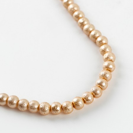 Glass beads, set 140 pcs., Size 1 pc. - 6 mm, gold color-3