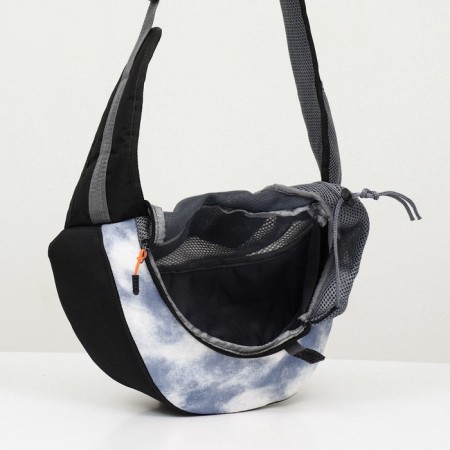 Cracking bag "sling" with a mount for a collar, 45 x 11 x 24 cm, white-gray-5