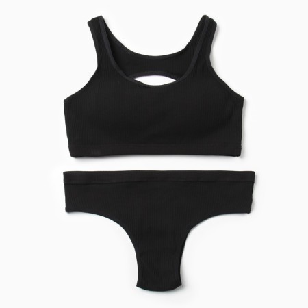 Female set (top, panties) Black color, size 46-48-9