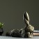 The figure "Eared hare lies" 45x28x18cm, gold