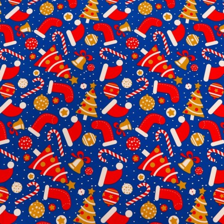 Packaging film for gifts, metallized, 35MKM "New Year assorted", 50x70cm-1