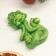 Figure with the suspension "Snake in Kokoshnik" light green, 9.5x6.5cm