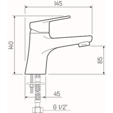 Mixer for the RMS SL132-001F shell, single-leaf, non-rotary spout, chrome-1