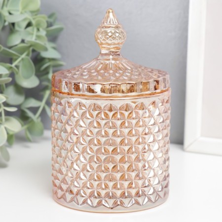 Casket Glass "Rombs and Dome" Caramel 14x8.2x8.2 cm