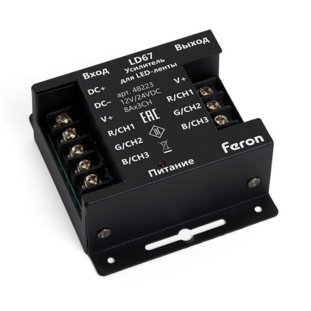 Amplifier for LED tape, RGB, 24A12-24V, LD67