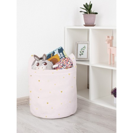 Basket for toys "Snowfall from hearts, size 35x35 cm