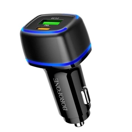Car charger Borofone BZ14A, PD20W + Qc3.0, 3 A, black-1