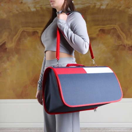Animal sheet bag, frame, 46 x 28.5 x 29 cm, blue-red-8