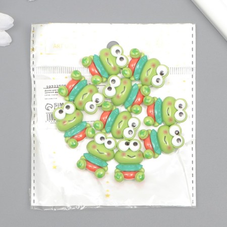 Decor for creativity plastic "Frog with a blush, in a green T -shirt" 2.7x1.8x1 cm-3