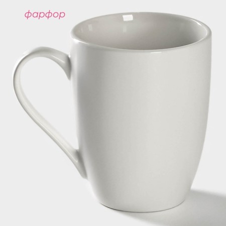 Porcelain share mug "Heart", 350 ml, white color-1