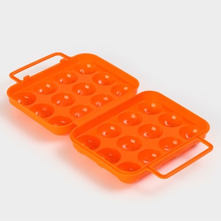 Container for storing eggs with a handle, 20 × 7 cm, 12 cells, color mix-12
