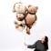 Foil ball 35 “Bear with a bow”, under the air, matte, chocolate color