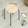 Round stool, 4 supports "Economy", chipboard, ivory color