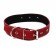 Leather collar on synthetic winterizer, dimensionless, 71 x 3.5 cm, Osh 29-62 cm, red