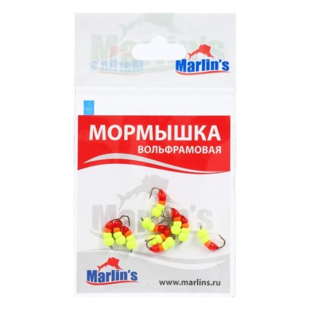 Mormyshka Wolfram Marlin’s Murash No. 2, 3.5 mm, 0.65 g, orange color, lemon, 10 pcs-1