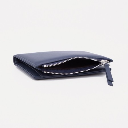 Women's wallet on the button, blue color-3