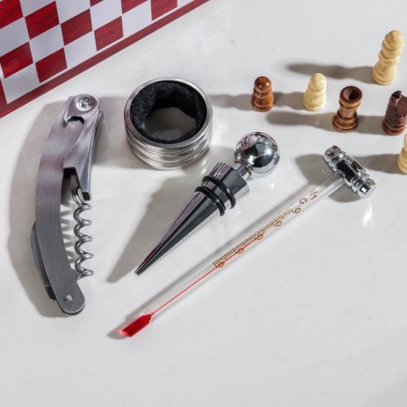 A set for the wine of the share, 4 objects: thermometer, ring, opener, cork, chess in the kit-1