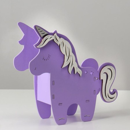 Wooden Kashpo 21.5 × 7 × 21 cm unique "unicorn", lilac white-1