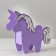 Wooden Kashpo 21.5 × 7 × 21 cm unique "unicorn", lilac white