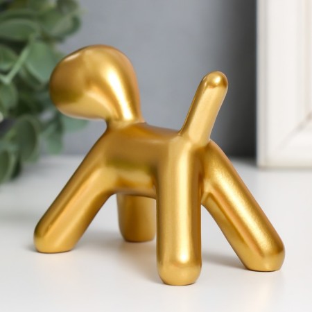 Souvenir Polystone "Dog" gold 10x7.8x5.4 cm-3