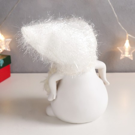 Souvenir Polystone "Business Snowman in a white scarf, Mishura cap" 23x13x16 cm-2