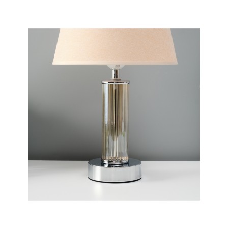 Table lamp "Arabesque" 1x40W E27 chrome/beige 22x22x36cm-2
