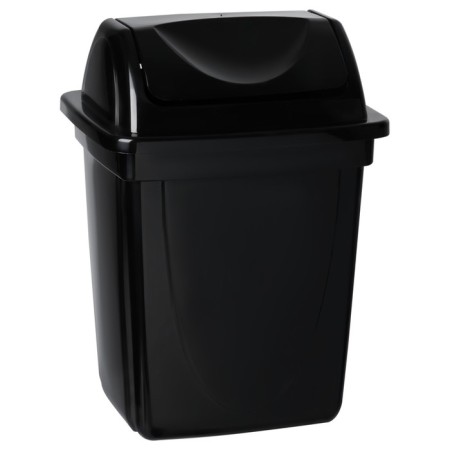 Basket for papers and garbage Istanm, 12 liters, rotating lid, plastic, black