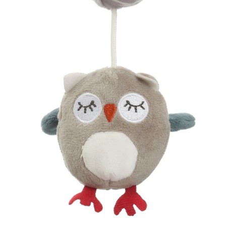 Suspension - rattle "Owl", squeak, rustling, on a crib, stroller, crumb I-14
