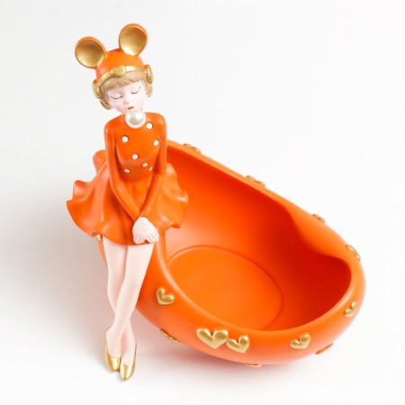 Souvenir Polystone stand "Girl's ears of the bear, with a bubble" Orange 29x19x28 cm-4