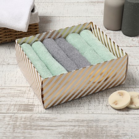 Set of terry towels Ethel Mint 30x30 cm - 6 pcs, 100% cotton