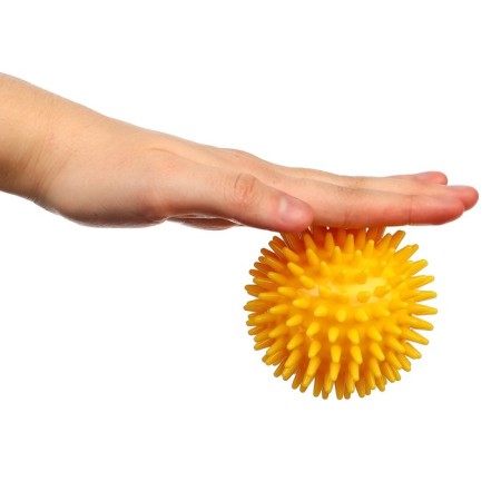 Developing massage ball, diameter 8 cm, color yellow crumb I-10