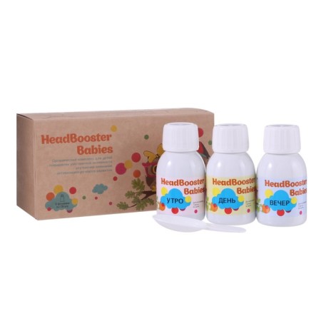 HEADBOOOSTER Babies, 3 bottles of 75 ml for children.