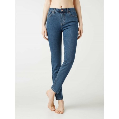 Women's jeans with a high landing CONTE Elegant Slim, size XL, color authentic blue-7
