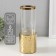 Ceramics candlestick, glass for 1 candle "Noir. Cylinder" d = 7.5 cm gold 9x9x24 cm